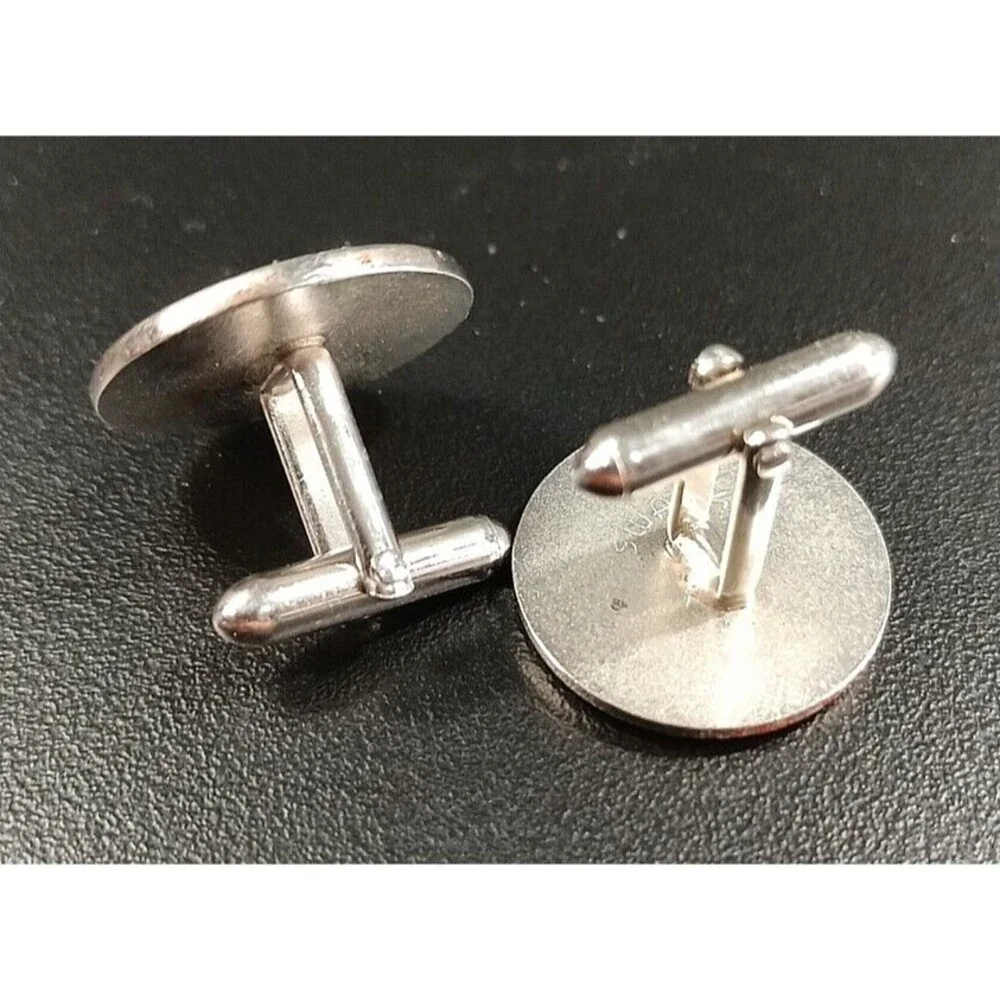Vtg SWANK Cufflinks Silverstone Button